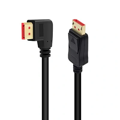 Afbeelding van BolAAzuL Rechte Hoek Displayport 1.4 Kabel 4K/144Hz Display Port Kabel, 8K/60Hz DP 90 Graden Mannelijk naar 1.8m FreeSync G Sync