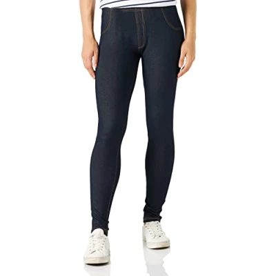 Afbeelding van Nur Die Treggings in jeans look, Relax &amp; Go Stretch met zakken, comfortabele tailleband, skinny fit dames, Donker jeans, M