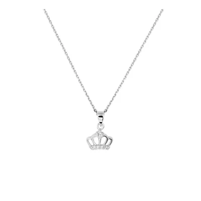 Afbeelding van YO&amp;NO Ketting Zilver Anker Kroon Zirkonia 1,1 mm 36 + 4 cm 925