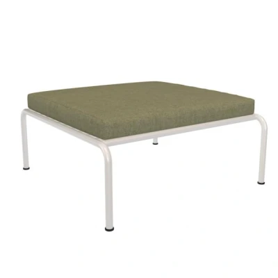 Afbeelding van Houe Avon Ottoman Voetenbank Frame Wit Stof Leaf