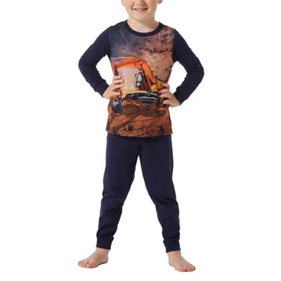 Afbeelding van Schiesser World Pyjama voor kinderen, Maat: 92, Blau rot