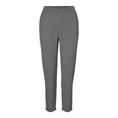 Afbeelding van VERO MODA CURVE straight fit pantalon VMMAYA grijs melange