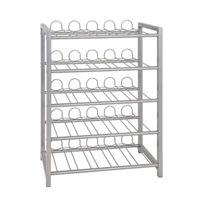 Afbeelding van HAKU Möbel flessenrek, metaal, aluminium, B 54 x D 31 H 76 cm
