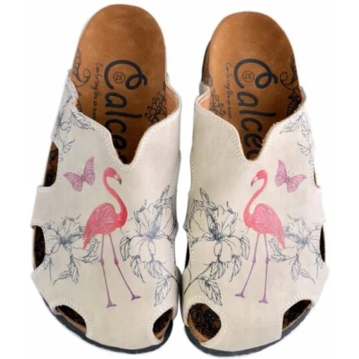 Afbeelding van GOBY Flamingo Clogs Slippers Hoge kwaliteit Handmade Maat 38