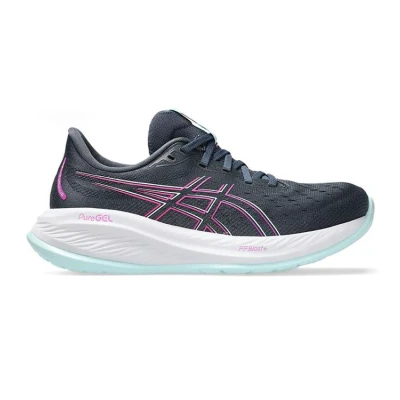 Afbeelding van Asics Gelcumulus 26 Hardloopschoenen neutraal, Dames, Maat: 38, Tarmac/bold magenta Textiel/ synthetisch