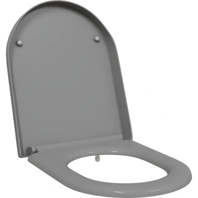 Afbeelding van vidaXL Snelle Verwijderings Toiletzitting met Zachte Sluiting Duroplast Grijs