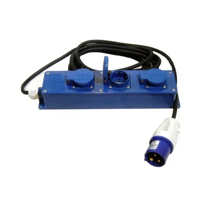 Afbeelding van CEE stekkerdoos Q link 20 meter (16A, 230V, 3 voudig, mannelijk, IP44)