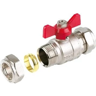 Afbeelding van COMAP CV KOGELKRAAN 22MM KNEL VLINDERKNOP