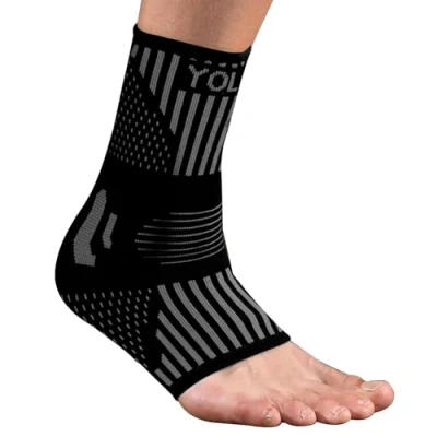 Afbeelding van 2 stuks enkelsteun, orthopedische sportenkelbandje, enkelsteun voor plantaire fasciitis (zwart, L)