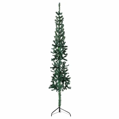 Afbeelding van Kunstkerstboom Half Met Standaard Smal 210 Cm Groen