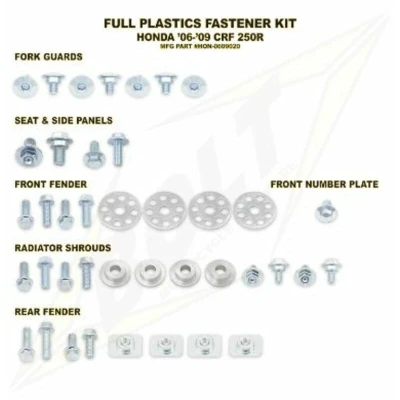 Afbeelding van Bolt Volledige Plastic Boutenset Honda CR125 CR250 2000 2007 CRF450R 2002 2004