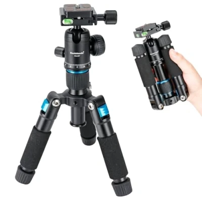 Afbeelding van Koolehaoda Draagbaar mini statief van aluminiumlegering, hoogte 51 cm, met kogelgewricht 360 graden en tas voor digitale spiegelreflexcamera, videocamcorder. Belastbaar tot 5 kg (blauw)