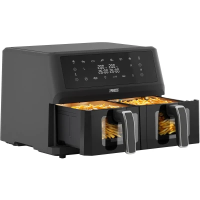 Afbeelding van Princess airfryer met dubbele mand BPA en PFAS vrij 11 L Gesynchroniseerd kookuiteinde 8 programma&#039;s Kijkvenster 2400 W 182276