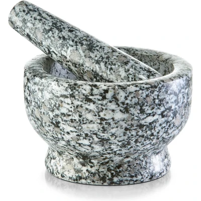 Afbeelding van Vijzel met stamper graniet zwart D13 x H8 cm en mortier