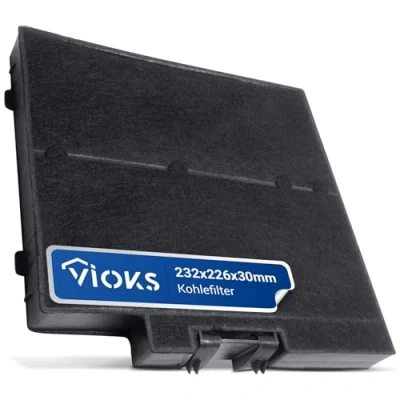Afbeelding van VIOKS Koolstoffilter voor afzuigkappen 232 x 226 30 mm, vervanging Siеmens Bosch Constructa Nеff 11022296 LZ10DXA00 DWZ0DX0A0 CZ51DXA0X0 Z51DXA0X0 actieve koolfilter afzuigkap &amp; afzuigfilter