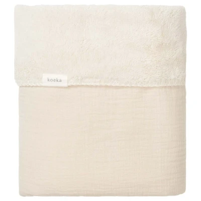 Afbeelding van Koeka Faro baby ledikantdeken met teddy 100x150 cm offwhite
