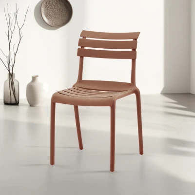 Afbeelding van DS4U Liam terrasstoel terracotta Kunststof