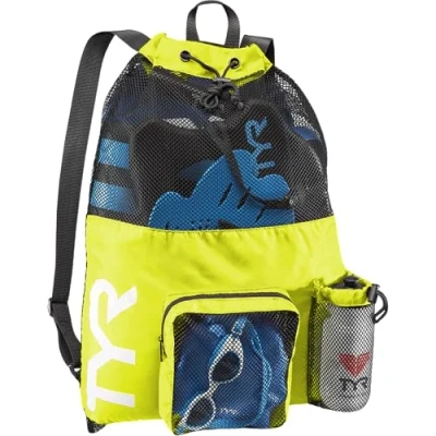 Afbeelding van TYR Unisex Big Mesh Mummy rugzak tas, geel, eenheidsmaat