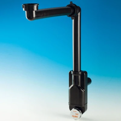 Afbeelding van SOTECH plaatsbesparende sifon met kijkopening, 32 40 mm, zwart, sifon, afvoergarnituur voor keuken en badkamer