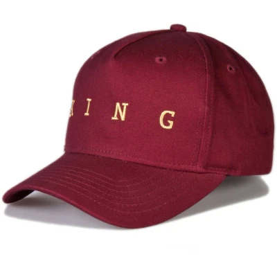 Afbeelding van KING Apparel Tennyson Gold Curve Peak cap Oxblood