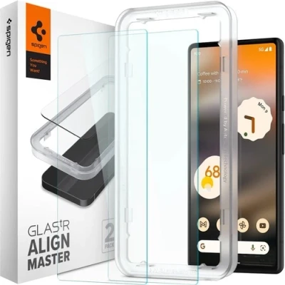 Afbeelding van Spigen Gehard Glas Screenprotector met Montageframe Google Pixel 6a 2 Pack