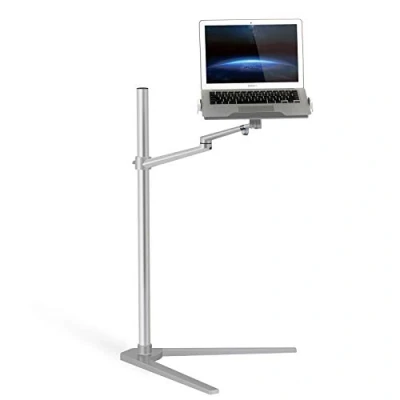 Afbeelding van Thingy Club 3 in 1 360º draaibare hoogte verstelbare laptopstandaard/iPad Pro 12.9&quot;/iPAD Air/iPAD mini/andere 4&#039; 13&#039; tablet en smartphone bedvloerstandaard voor laptop (12 17&quot;) (zilver)