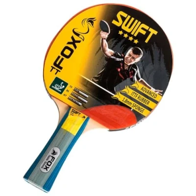 Afbeelding van Fox Tt Tafeltennisbat Swift 4 Star 25,5 Cm Hout/rubber Blauw/rood