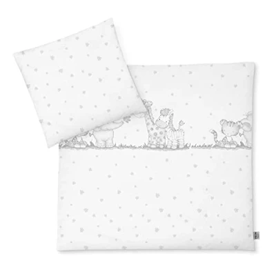 Afbeelding van Babybeddengoed 100% katoen, standaard 100 door Oeko Tex, Gr. 80x80 + 35x40 cm, jungle band