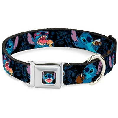 Afbeelding van Buckle Down DYDQ Stitch Lachend Volledige Kleur Dichte Hond Kraag, Disney, L Fits 15 26&quot; 1.0&quot; Wide, Multi kleuren