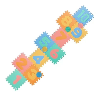 Afbeelding van Relaxdays puzzelmat cijfers speelmat puzzel hinkelspel puzzeltegels 1 tot 10