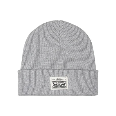 Afbeelding van Levi&#039;s Backpatch Beanie, Regular Grey, One Men, grijs, Size