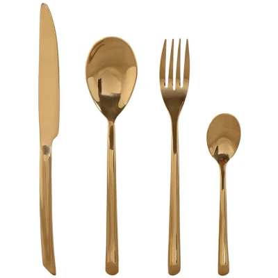 Afbeelding van Bestek Home ESPRIT Gouden Roestvrij staal 1,8 x 0,8 23,5 cm 16 Onderdelen