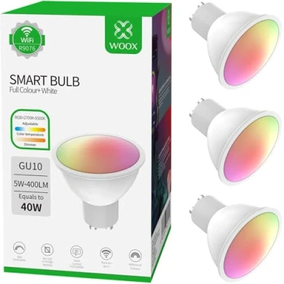 Afbeelding van WOOX WiFi kleurveranderende slimme gloeilampen, werkt met Amazon Alexa, Tuya en Google Home (E27 3 Pack)