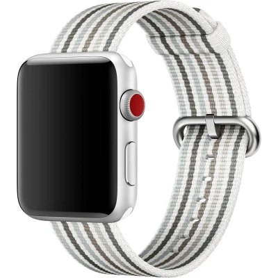 Afbeelding van Apple origineel Woven Nylon Watch 42mm / 44mm 45mm 49mm Gray Stripe MRHF2ZM/A