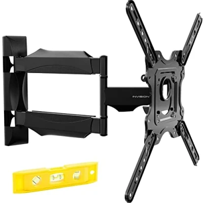 Afbeelding van Invision TV Muurbeugel Draaibaar Kantelbaar Uitschuifbaar Ultra Slanke Beugel Past op 24 60 inch Vlakke en Curved Schermen VESA 100x100mm tot 400x400 mm Max Gewicht 36,2 kg [HDTV E]