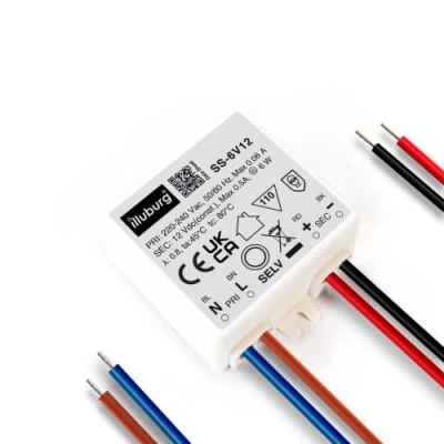 Afbeelding van illuburg Led transformator, 12 V, 6 W, flikkervrij, voor G4, GU5,3, ledstrip, voeding, driver