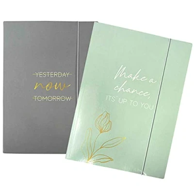 Afbeelding van 2 hoogwaardige mappen voor tieners en volwassenen DIN A4 motief Mint Goud notebook verzamelaar documentenmap set nummer 7