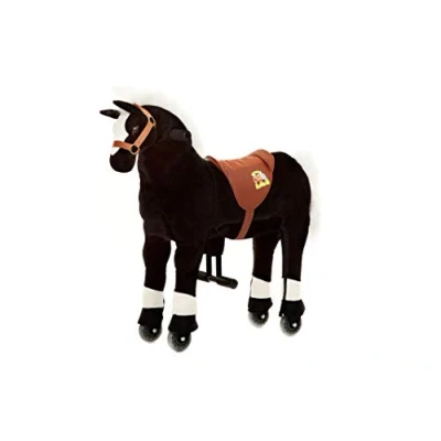 Afbeelding van Animal Riding Animal, paard Maharadja (voor kinderen vanaf 3 jaar, zadelhoogte 56 cm, met wielen) ARP001S, kleur zwart, small, ZRP001S