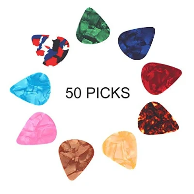 Afbeelding van Guitar Picks, 50 Pcs Celluloid Picks Plectrums for Acoustic Folk Musical Instruments Accessory, Random Color(Thickness : 0.46mm)
