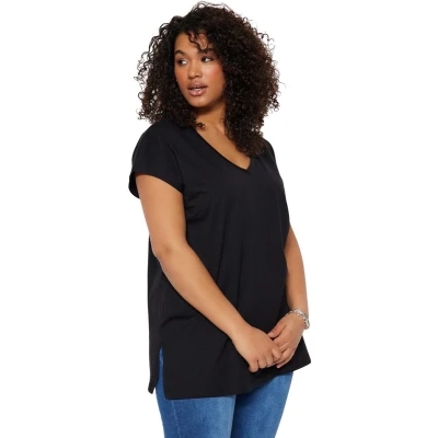 Afbeelding van Trendyol Mink Boyfriend V Hals Split 100% Katoenen Gebreid T Shirt Tbbss22Bf0036