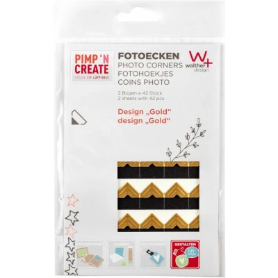 Afbeelding van Fotohoeken walther design goud 2 vellen à 42 stuks
