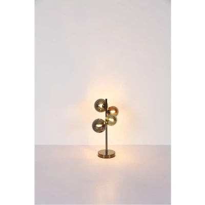 Afbeelding van Globo Zwarte wandlamp Riha gekleurd glas 3 lichts 56142 3W