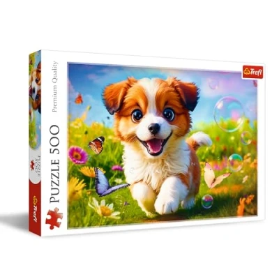 Afbeelding van Trefl Vrolijke Hond puzzel met 500 stukjes DIY dieren, Creatieve ontspanning, Klassieke voor volwassenen en kinderen vanaf 10 jaar