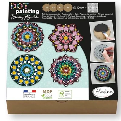 Afbeelding van Aladine Dot Painting Set 8 Vormen &amp; Sjablonen