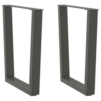 Afbeelding van vidaXL Eettafelpoten 2 st V vormig 70x(72 73,3) cm staal antraciet