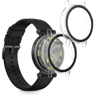 Afbeelding van kwmobile 2x cover geschikt voor Huawei Watch GT4 41mm Fitnesstracker van gehard glas en kunststof frame set transparant