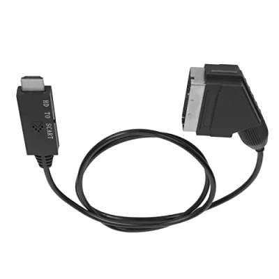 Afbeelding van HDMI Naar Scart converter met USB kabel, ingang uitgang Video Audio adapter voor TV VHS VCR DVD, Ondersteuning PAL/NTSC formaten