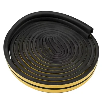 Afbeelding van Tochtstrip rubber D profiel 2 x 3 m zwart