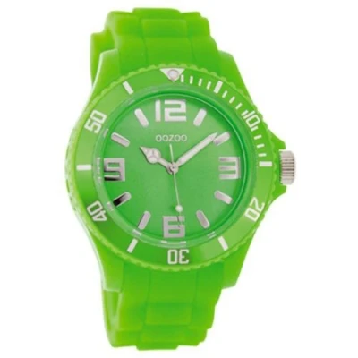 Afbeelding van OOZOO Timepieces fluo groene horloge met rubber band C4661