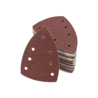 Afbeelding van Fd Workstuff Schuurpapier, 60 vellen, 100 x 150 mm, 7 gaten, mixpack, elk 10 korrel 40/60/80/120/180/240, Delta schuurdriehoeken, schuurbladen voor multischuurmachines